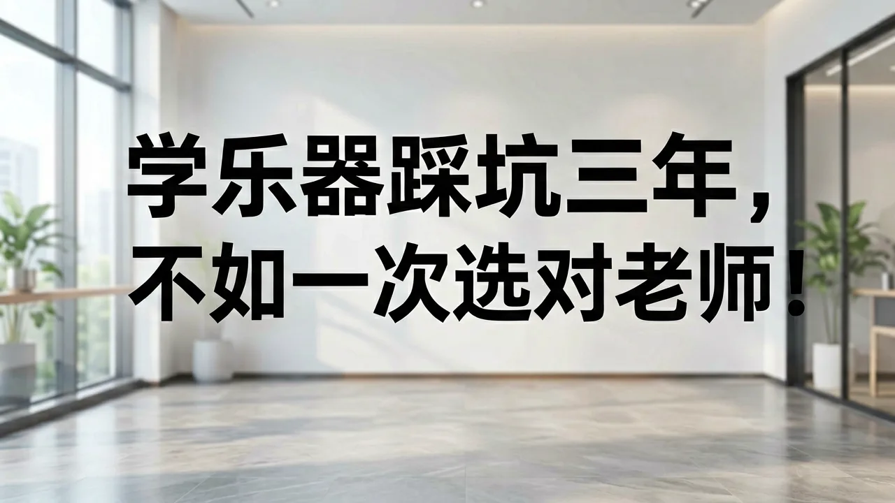 学乐器踩坑三年,不如一次选对老师